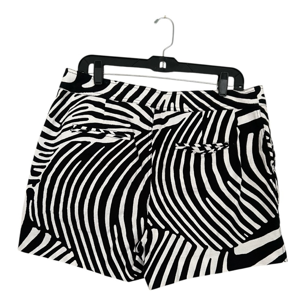 Trina Turk Black and White Patterned High Waist Shorts Size 12 - Picture 2 of 7